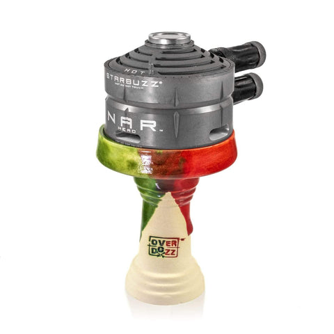 OverDozz Premium Phunnel Bowl G1 (compatible con Starbuzz Nar) - Rojo verde sobre arcilla blanca